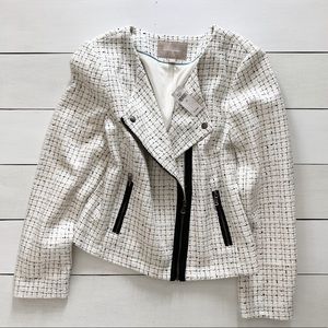 Banana Republic / Zippered Ivory Blazer Jacket